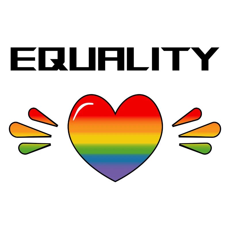 Rainbow Sparkling heart EQAULITY WHITE SHIRT