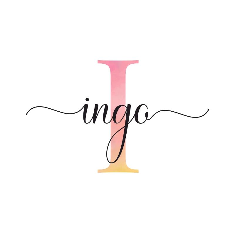 J | Monogramme | Nom | Ingo |Aquarelle