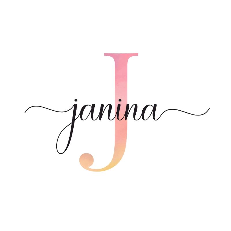 J | Monogramme | Nom | Janina |Aquarelle