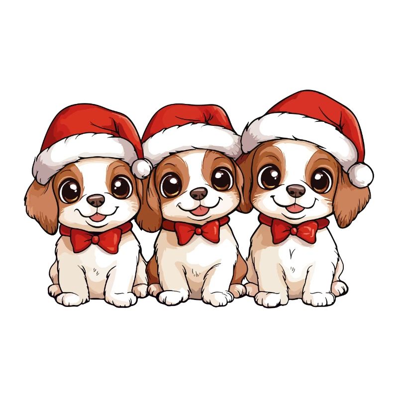 Chiens Noël Mignon Mignon Noël Noël