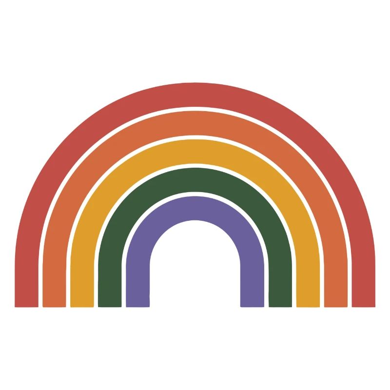 Retro Regenbogen Bogen Druck
