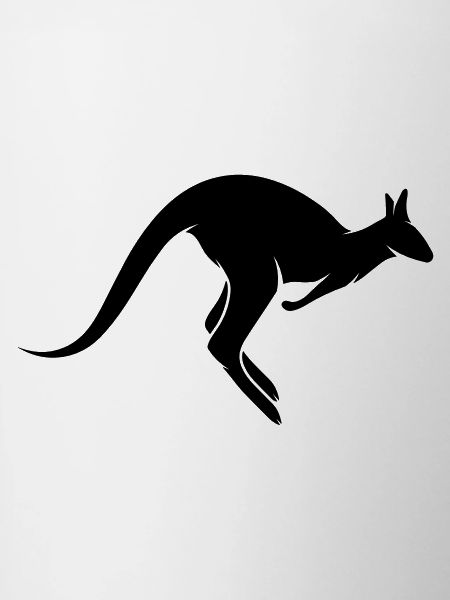 A hopping kangaroo