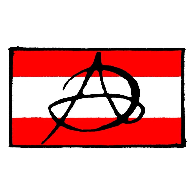 Anarchy icon on red background