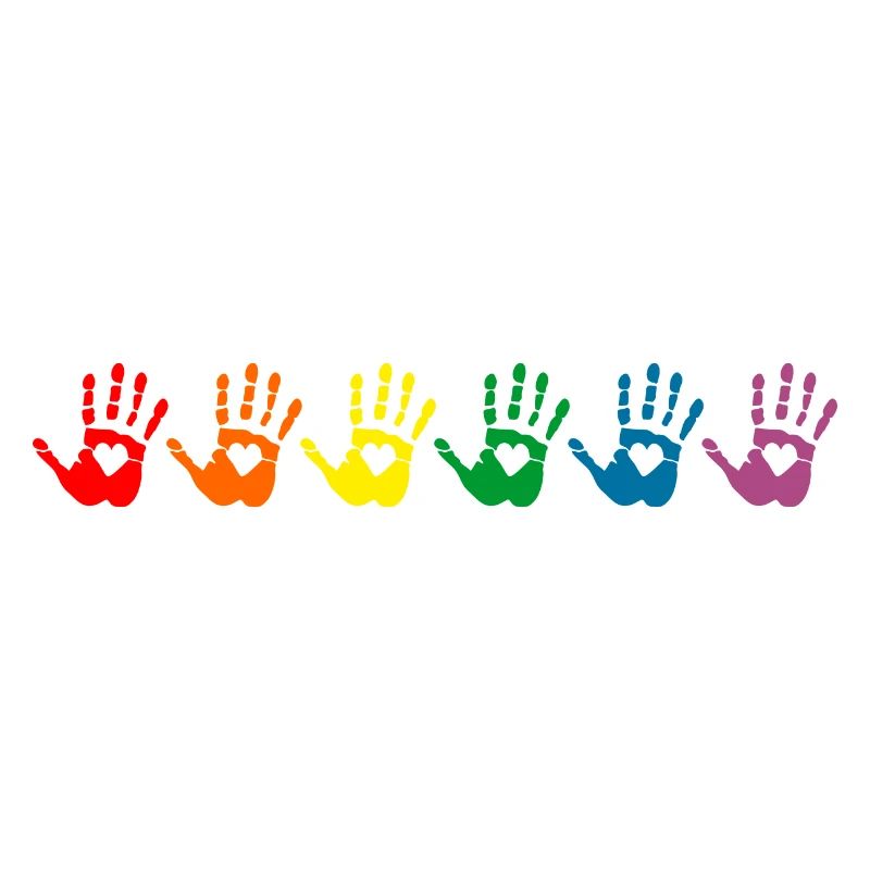 Rainbow hand print, gay pride
