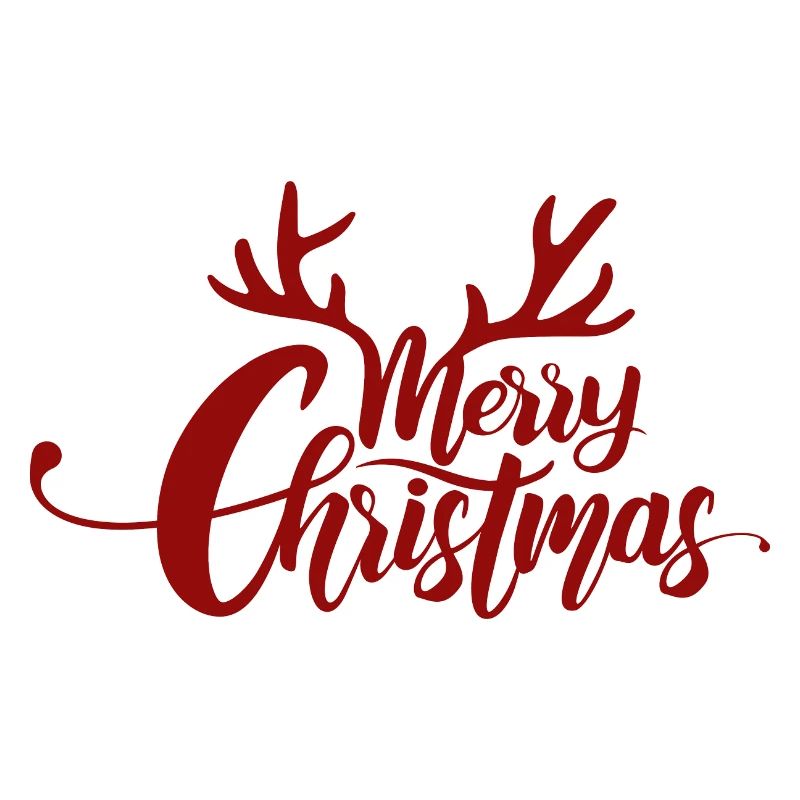 Merry Christmas - Schriftzug mit Geweih