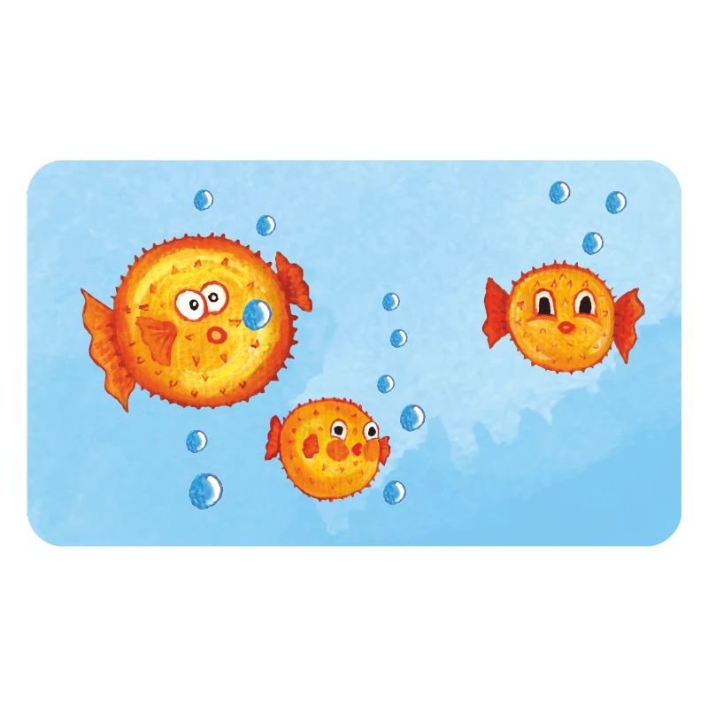 Pisces - Funny Orange Puffer Fish with Air Bubbles