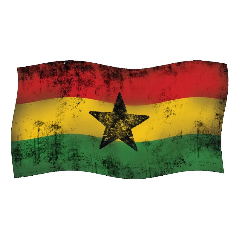 Ghanaian Flag mit Vintage-Effekt Reggae
