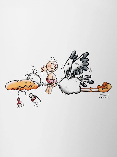 Stork and baby