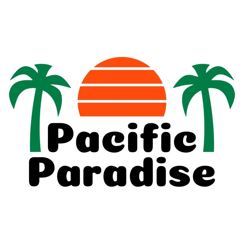 Pacific paradise (half sun, palm trees)