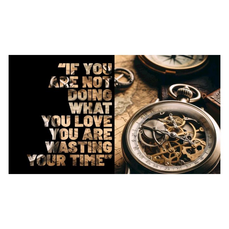 Montre mécanique et citation de motivation