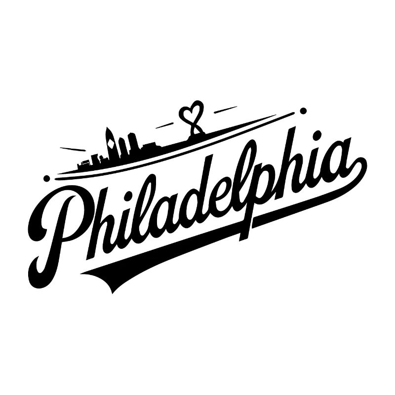 Pittsburgh Skyline and Bridge Script Logo in Bold