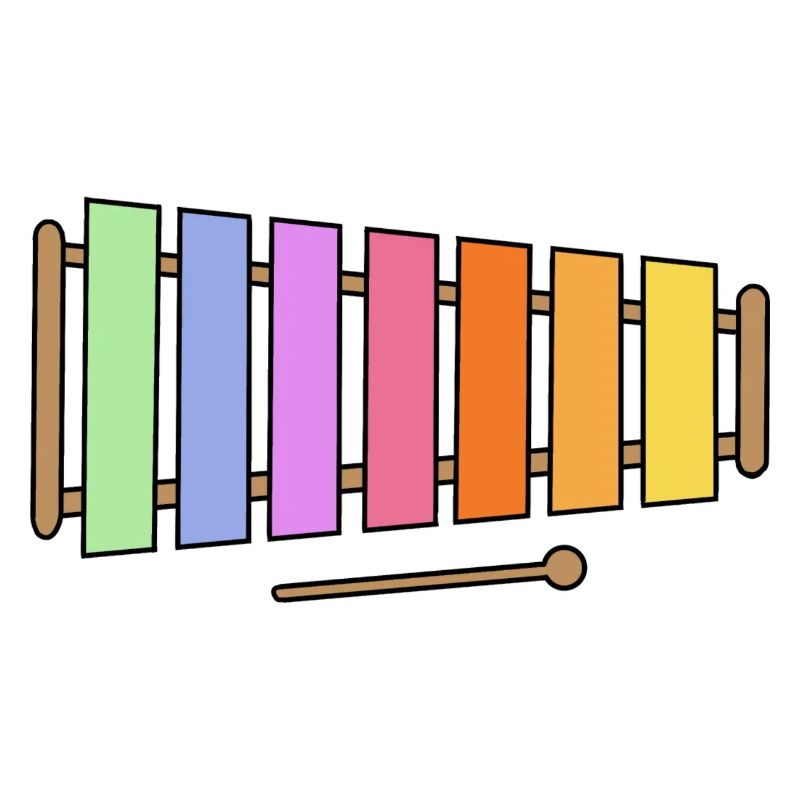 Xylophone, graphique coloré