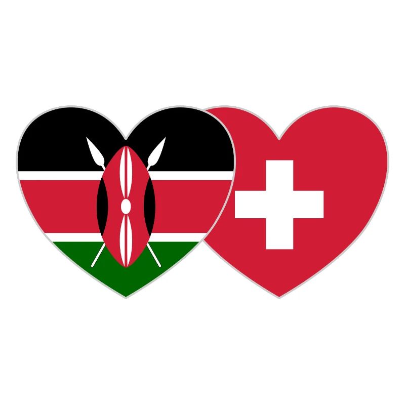 Kenya Suisse Drapeau Coeur