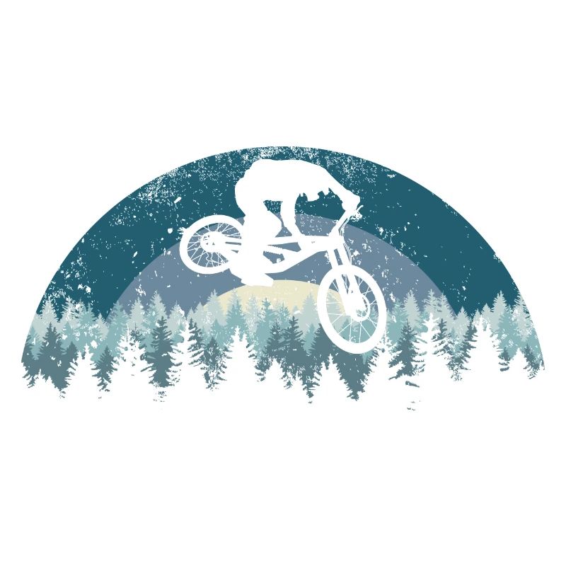 Saut VTT de nuit en forêt