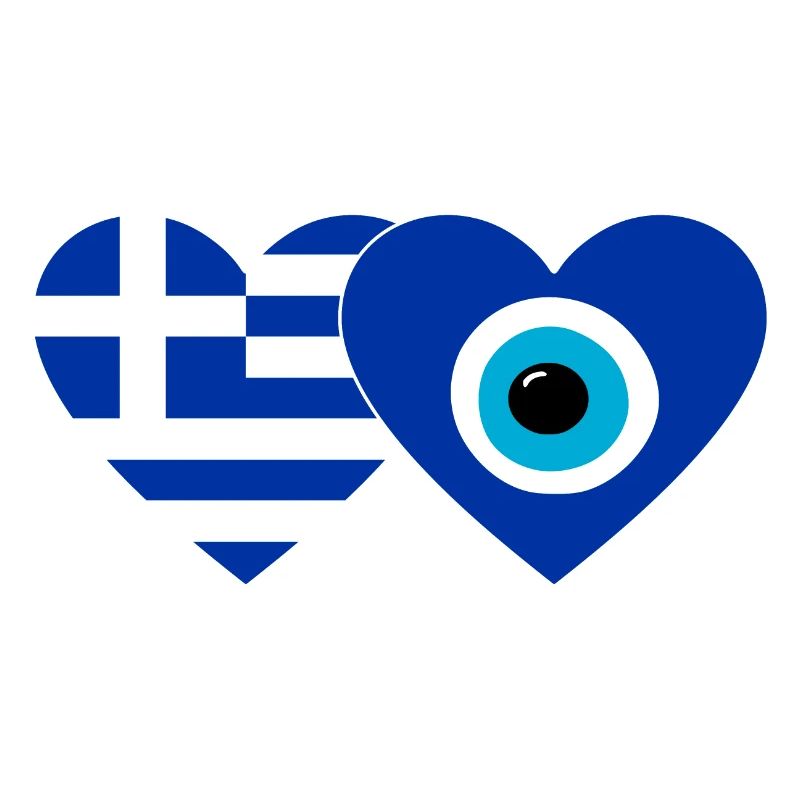 Grèce Nazar perle drapeau coeur