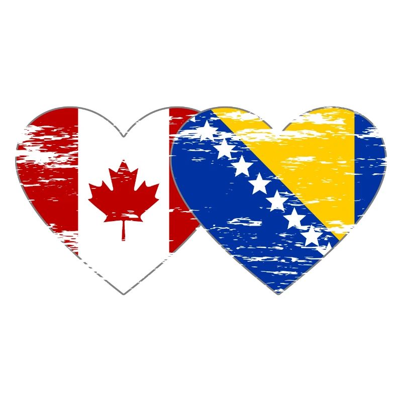 Canada Bosnie drapeau coeur utilisé