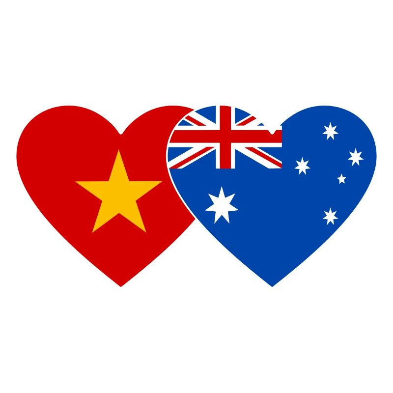 Vietnam Australie Drapeau Coeur