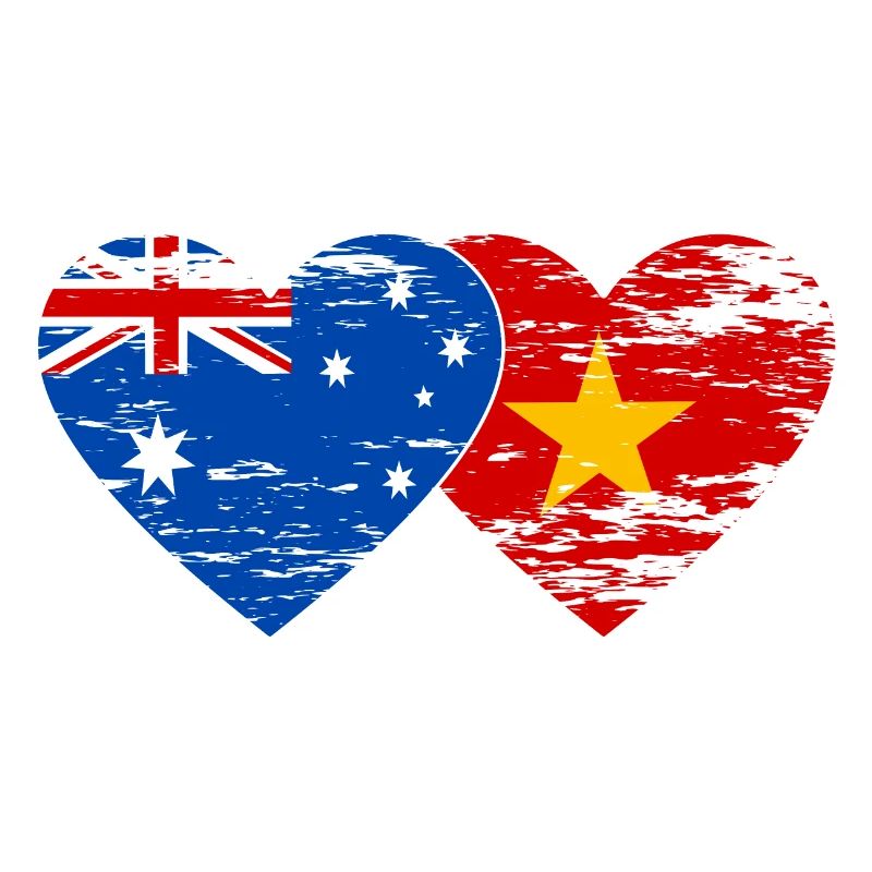 Coeur de drapeau Australie Vietnam utilisé