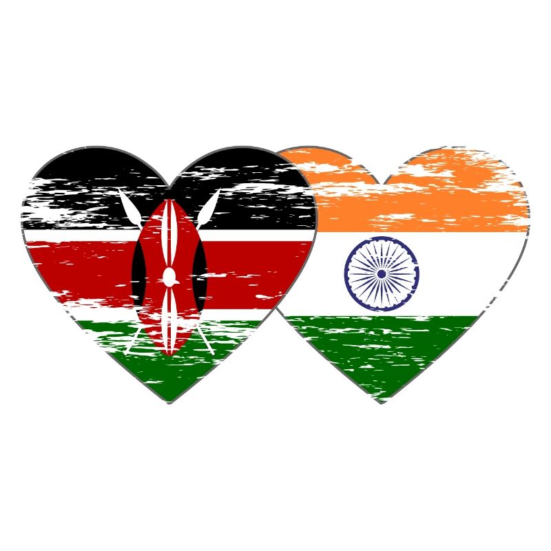 Kenya Inde Drapeau Coeur Utilisé