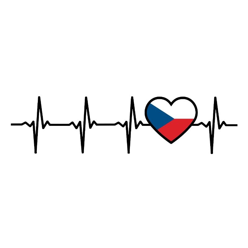 Drapeau tchèque Heartbeat Tchèque