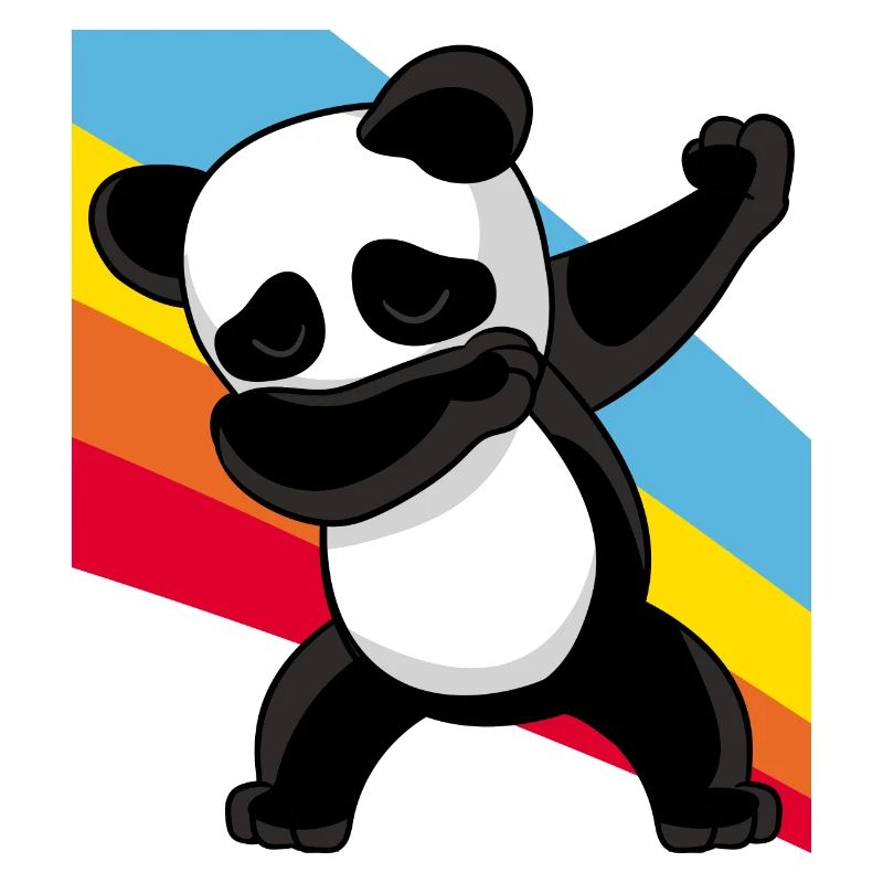 Retro Vintage Style Pop Art Dabbing Dab Panda Bear
