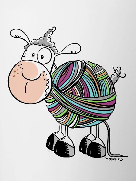 Coloured Sheep - Sheep - Comic - wool