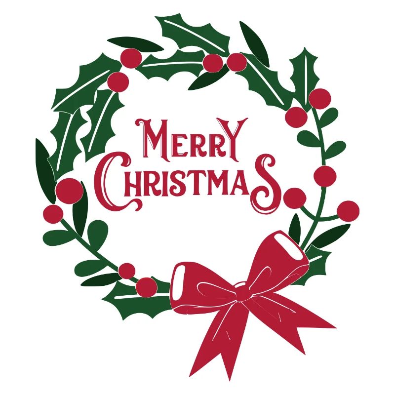 Couronne de Noël avec ruban rouge