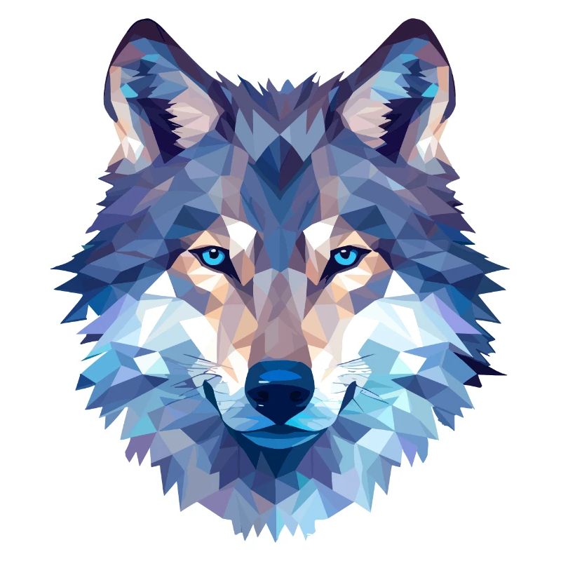 Conception du polygone du loup - Motif nature d’animaux sauvages