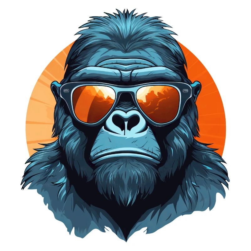 Cooler Gorilla - Gorilla mit Sonnenbrille beim