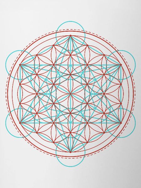 Vibrant Flower of Life Geometry