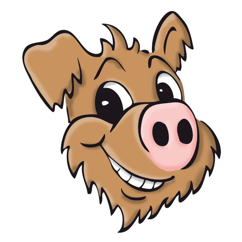 Chien cochon - souriant