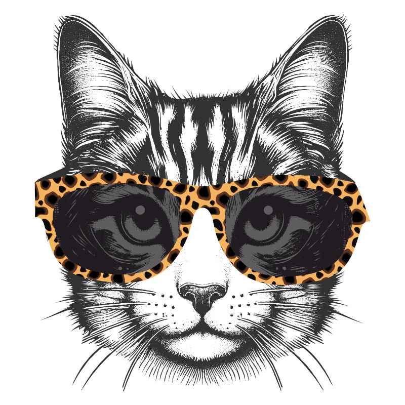 Portrait d’un chat avec des lunettes de regard léopard