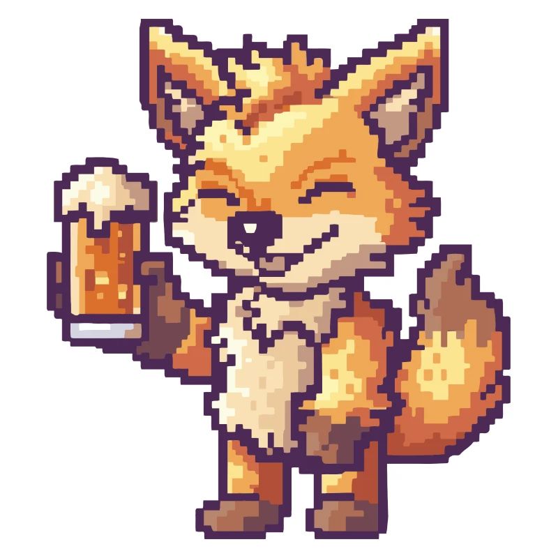 loup bière pixel