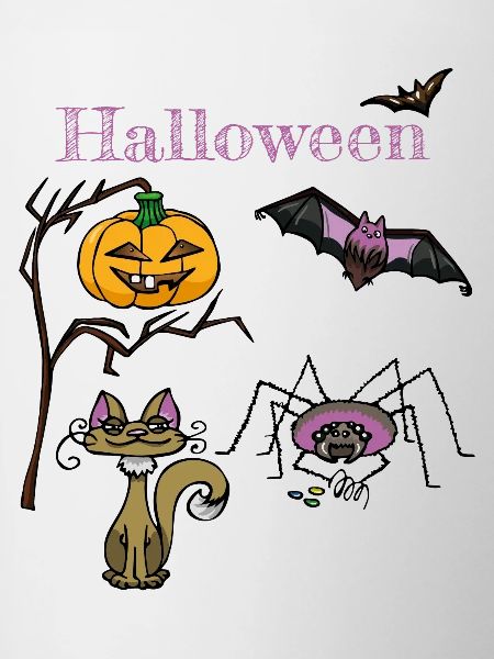 Halloween Pumpkin and Bat Design