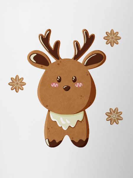 Cute Reindeer with Snowflakes