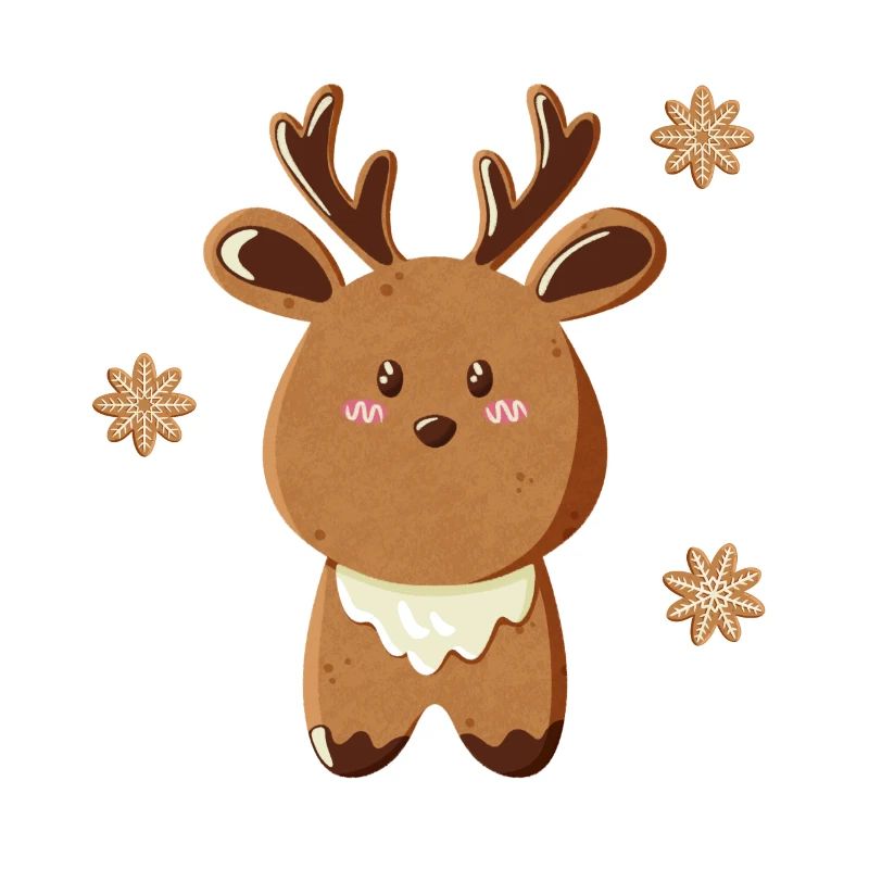 Cute Reindeer with Snowflakes