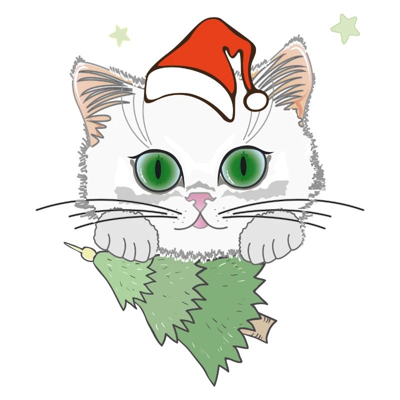 Katze mit Weihnachtsbaum