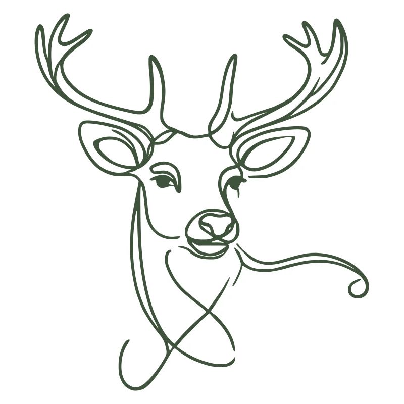 Cerf dessiné vert