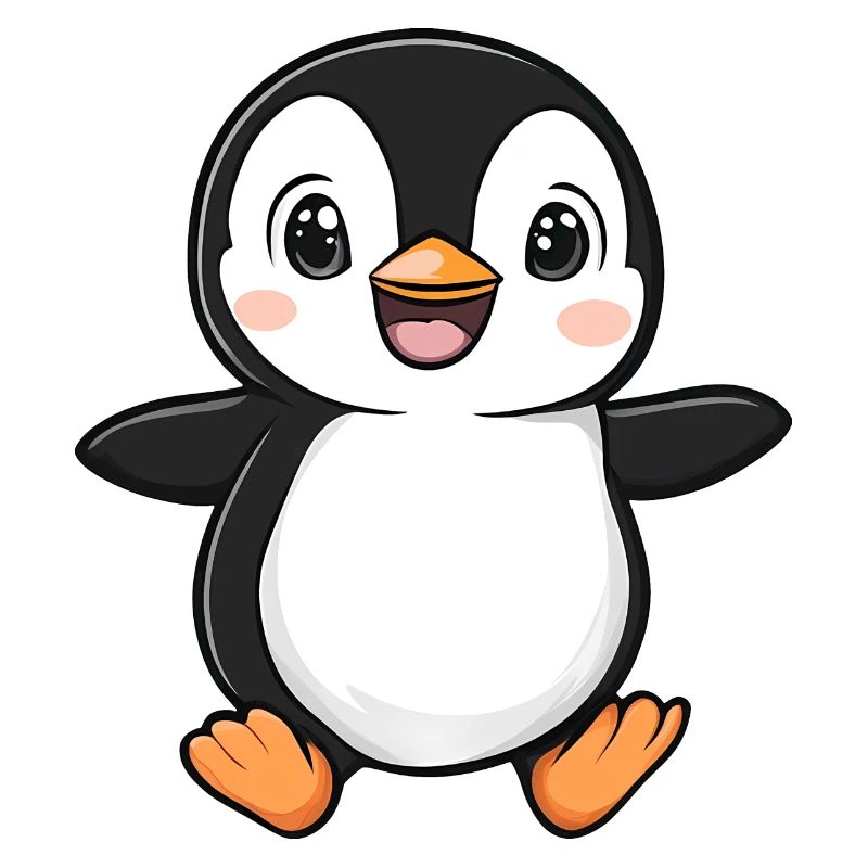 Mignon Adorable Pingouin - Conception de dessin animé charmant