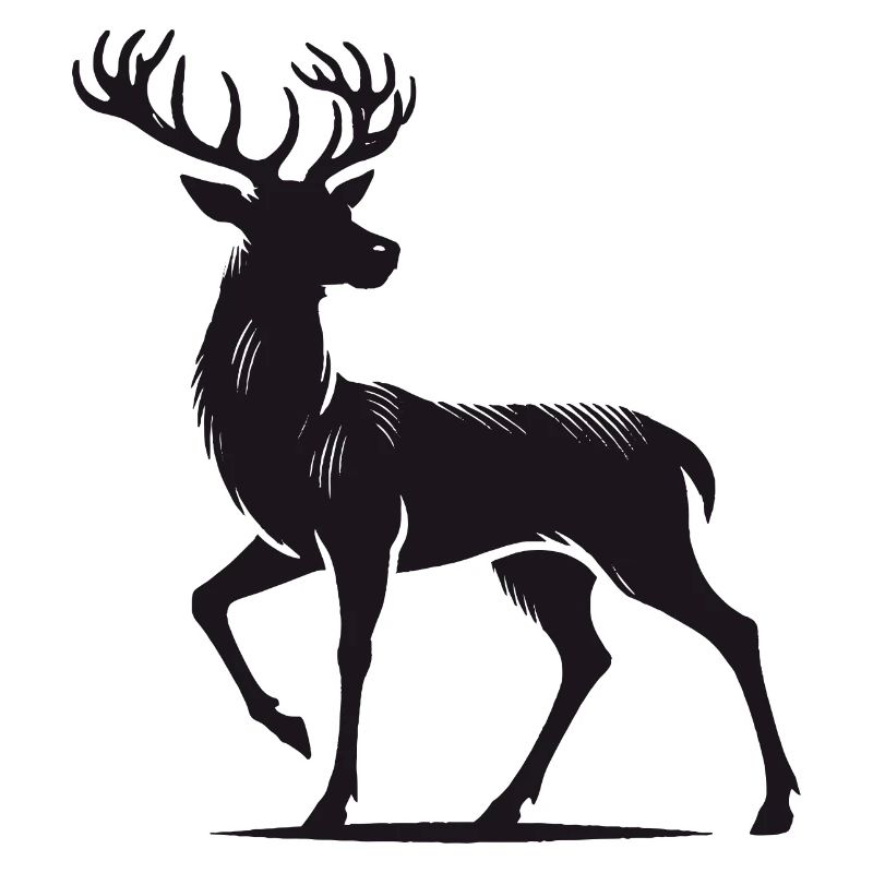 Sublime cerf en style silhouette