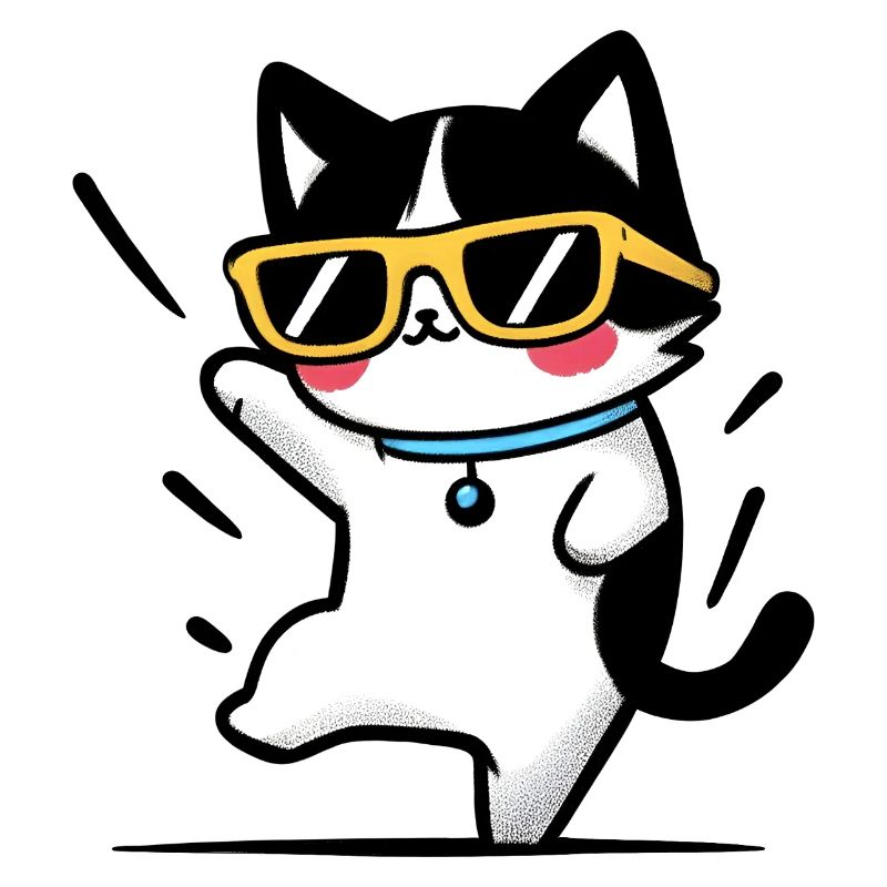 Coole Katze mit gelber Brille