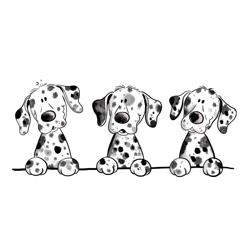 Cadeau de dessin animé drôle de chien chiot dalmatien