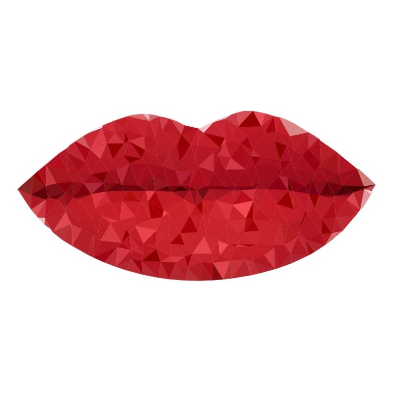 Intense Red Geometric Lips