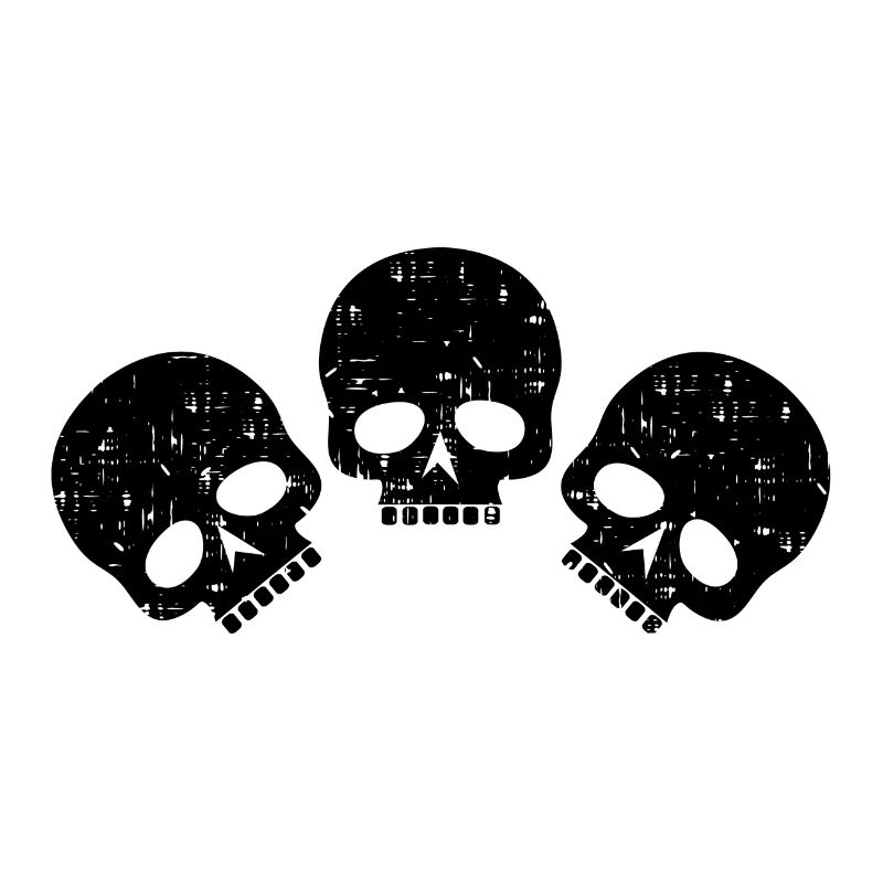 Trois têtes de mort | distressed têtes de mort