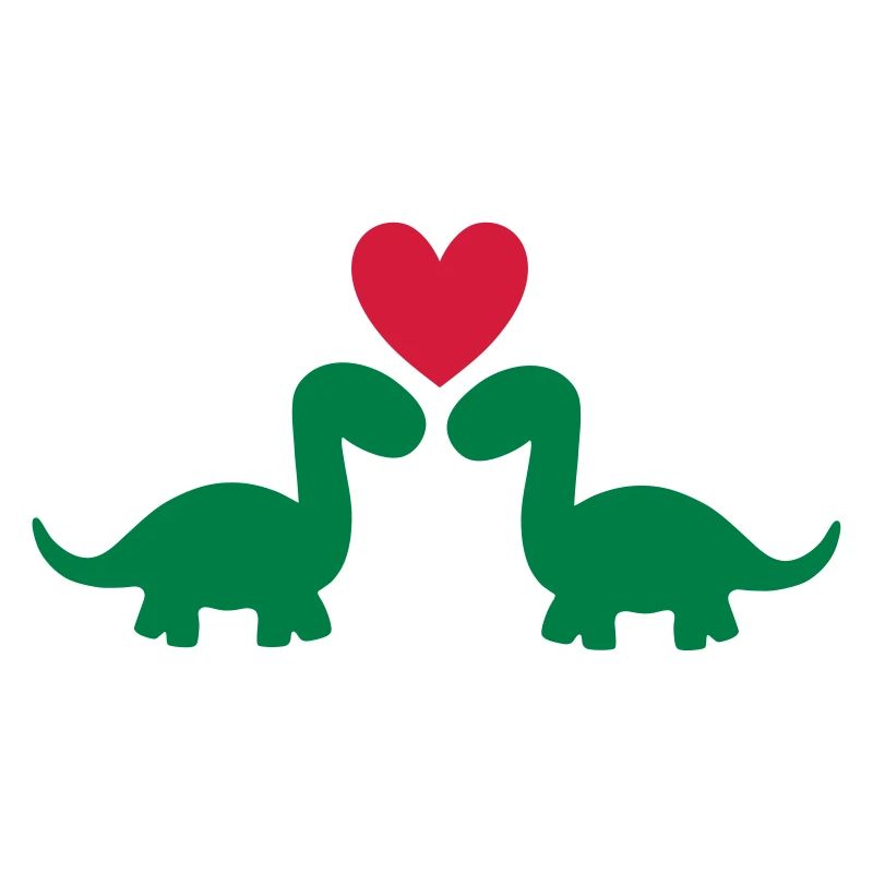 Two brontosaurs and one heart
