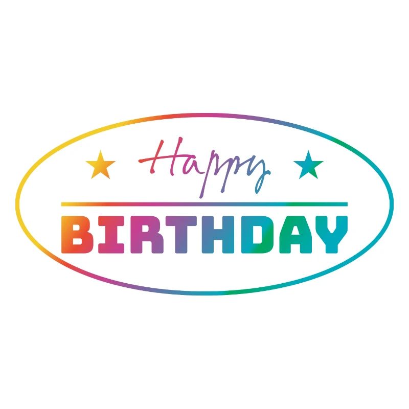 Tshirt happy birthday oval bunt