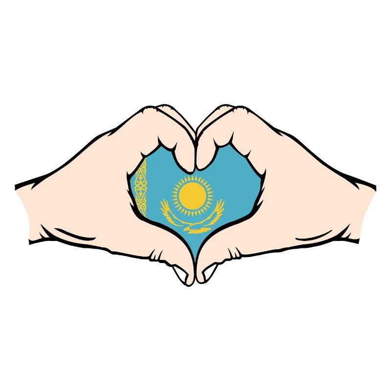 Kazakhstan Heart Shape with Hands