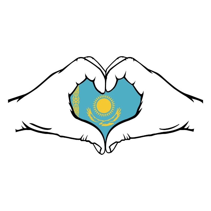 Kazakhstan Heart Shape with Hands