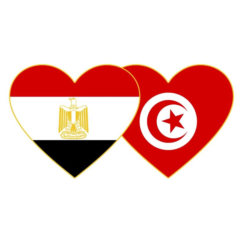 Egypte Tunisie Drapeau Coeur