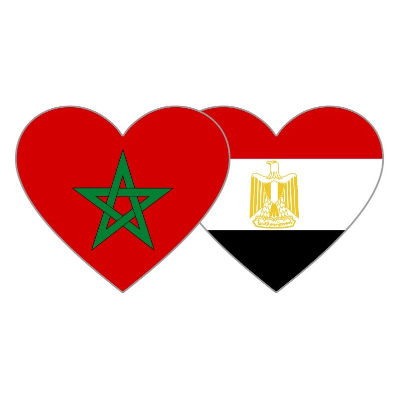 Morocco Egypt Flag Heart